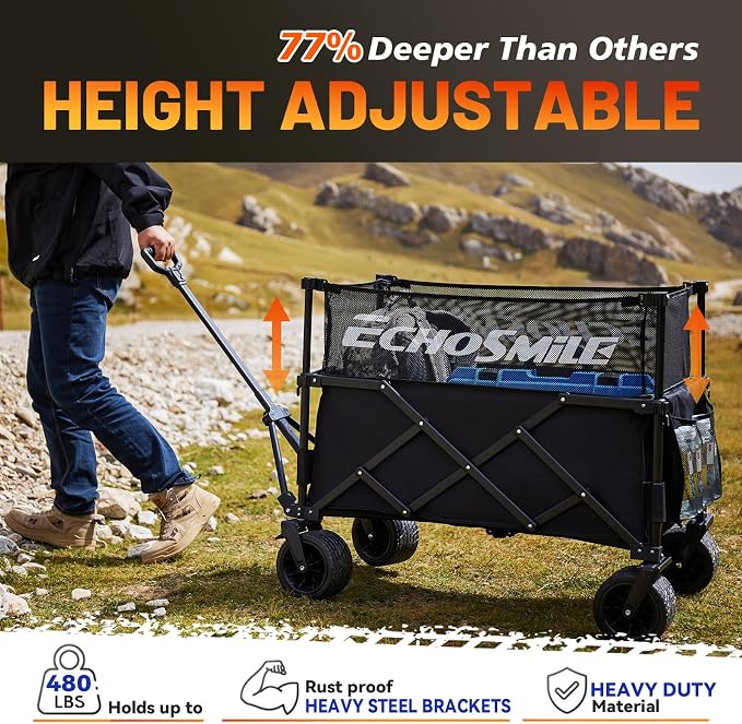 EchoSmile Collapsible Folding Wagon Cart - Image 3