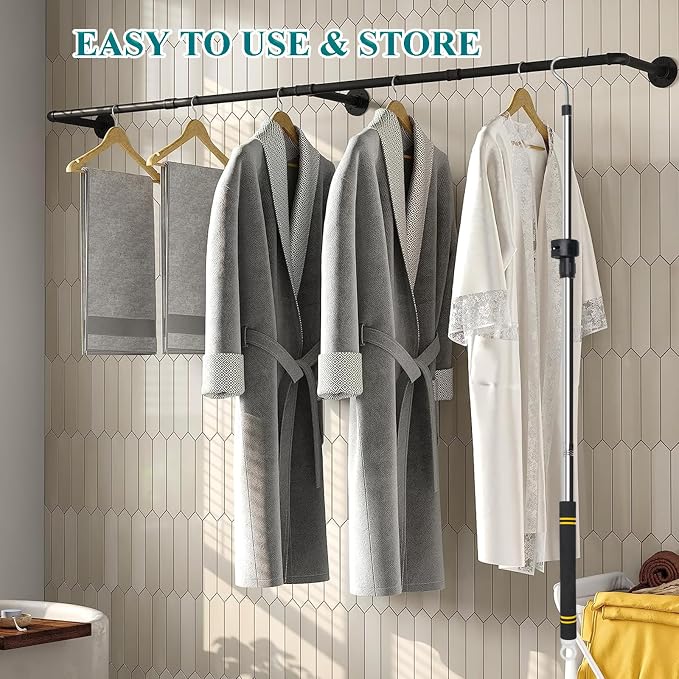 Clothes Hanger Reaching Hook Telescopic Adjustment clothes hook pole Light and - Image 9