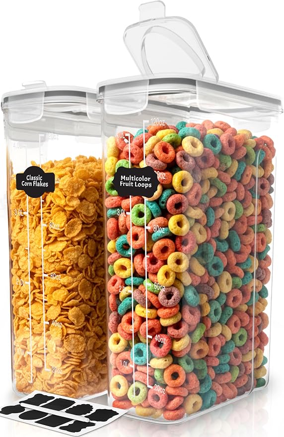 Utopia Kitchen Cereal Containers Storage Set – 2 Pack 4L Airtight Food Storage by UTOPIAKITCHEN
