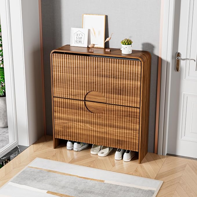 Slim Shoe Storage Cabinet for Entryway, Narrow Shoe Cabinet - Image 7