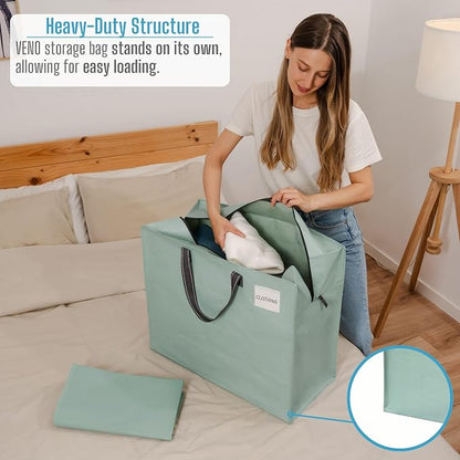 VENO 4 Pack Heavy Duty Moving Bags, Storage Bags, Packing Supplies, Top Zipper - Image 2