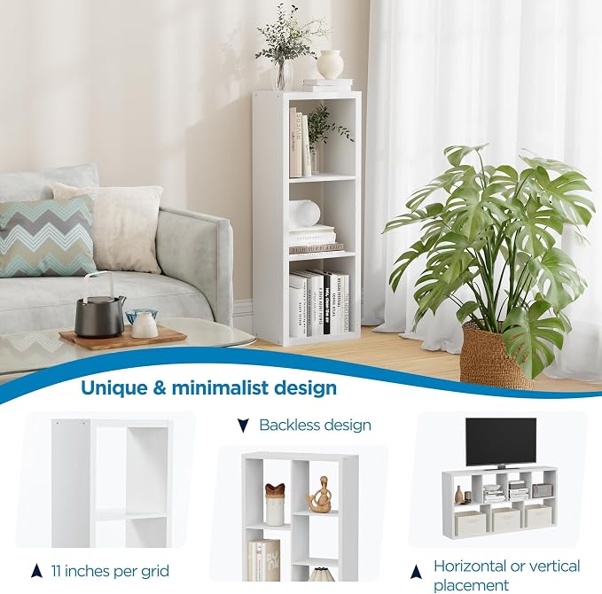 3 Cube Storage Organizer Single Row, Cube Shelf - Image 6