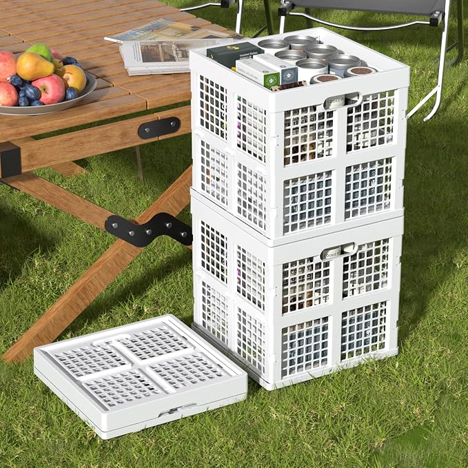 Sadstory 36 L Plastic Folding Storage Crate, Collapsible Crates, 3 Packs | - Image 3