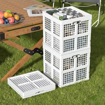 Sadstory 36 L Plastic Folding Storage Crate, Collapsible Crates, 3 Packs | - Image 3
