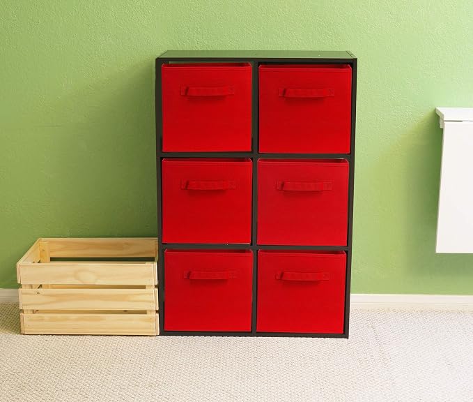 Simple Houseware Foldable Cube Storage Bins, 11-Inch Red - Image 7