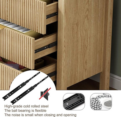6 Drawer Dresser, Modern Wood Storage Chest of Drawers Organizer - Image 4