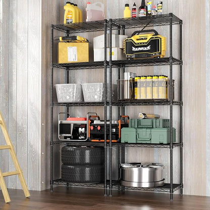 5 Tier Adjustable Storage Shelves Heavy Duty Metal Utility Shelf 750LBS - Image 3