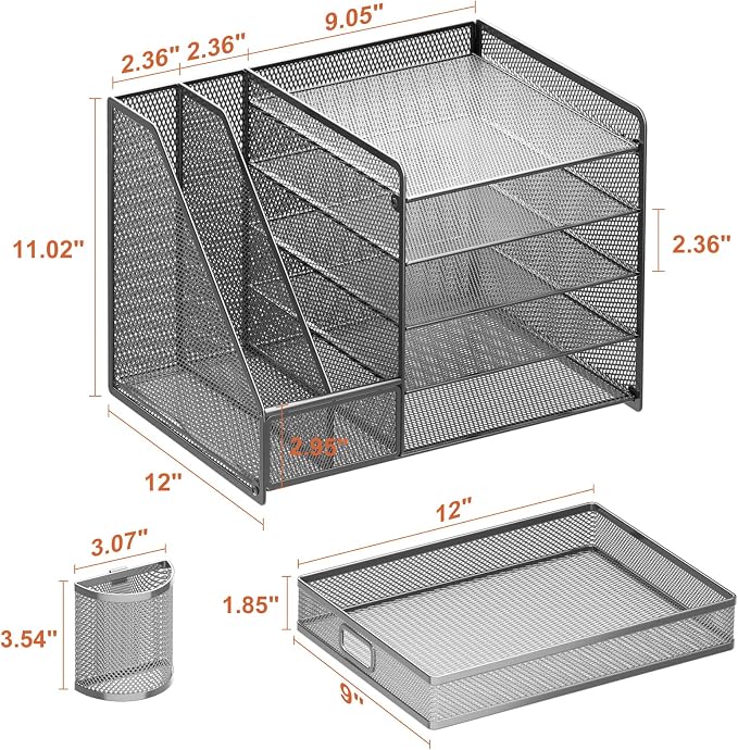 Marbrasse 5-Tier Paper Letter Tray Organizer - Image 6