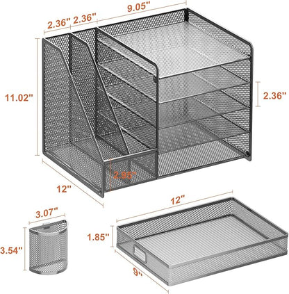 Marbrasse 5-Tier Paper Letter Tray Organizer - Image 6