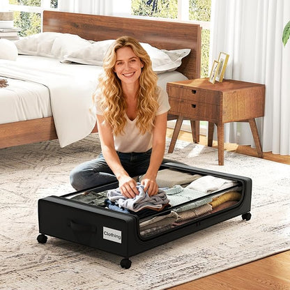 GoMaihe Under Bed Storage with Wheels: 48L Underbed Storage Containers with - Image 8