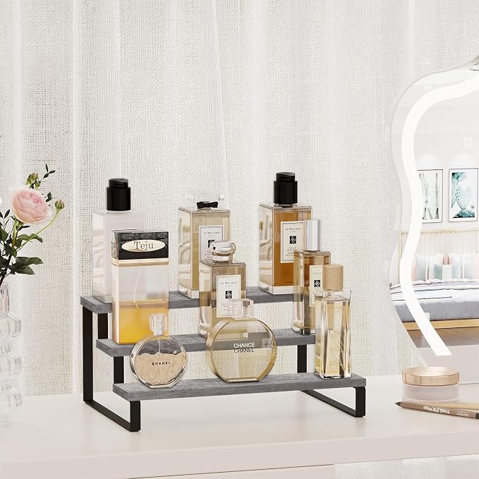 YINMIT Wooden Display Riser Stand, Tiered Perfume and Cologne Organizer Stand - Image 2