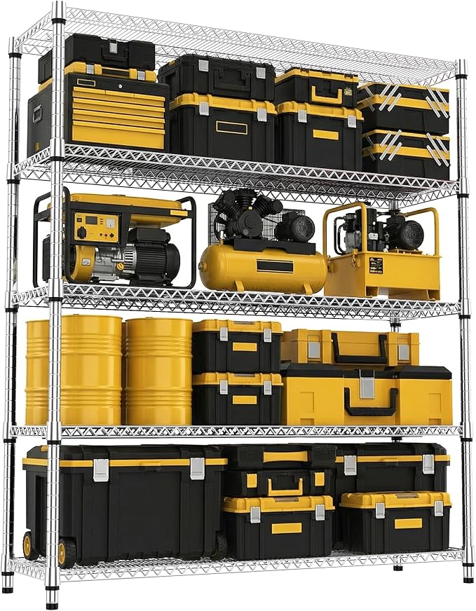M MZG 5 Tiers Storage Shelves Load 3300 LBS, Metal Shelving Wire Metal Shelving by MEIGAOPLASTICANDMETALHKCOLIMITED