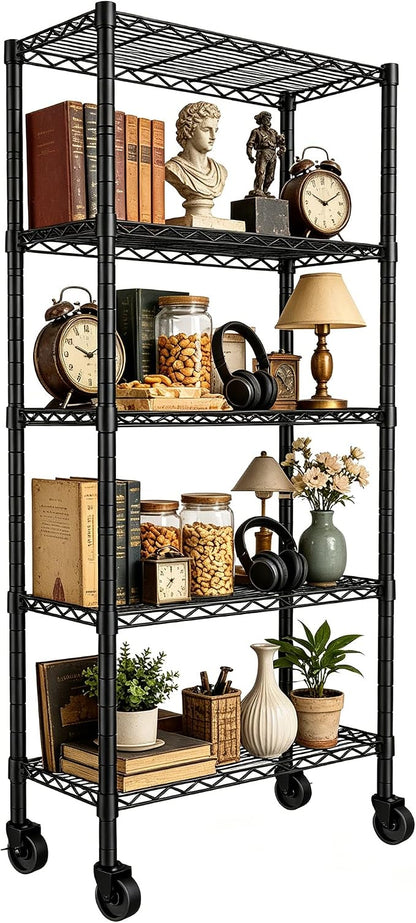 REGILLER 5-Wire Shelving Metal Storage Rack Adjustable Shelves, Standing - Image 4