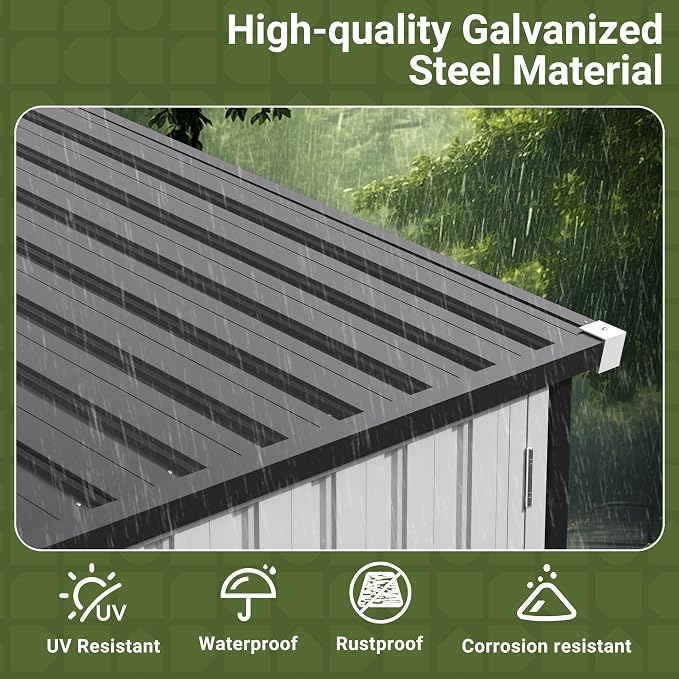 Polar Aurora 10X12 FT Metal Outdoor Storage Shed - Image 4