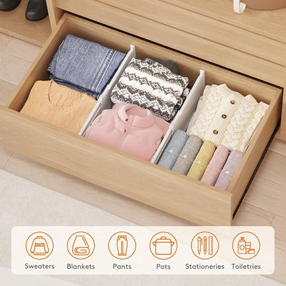Lifewit 8" High 4 Pack Deep Drawer Dividers, 13.8-22.5" Adjustable Dresser - Image 9