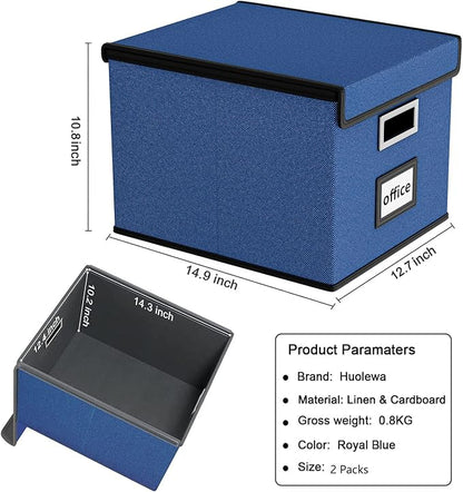 File Organizer Box with Lids, Collapsible File Folder Organizer | File Box with - Image 6