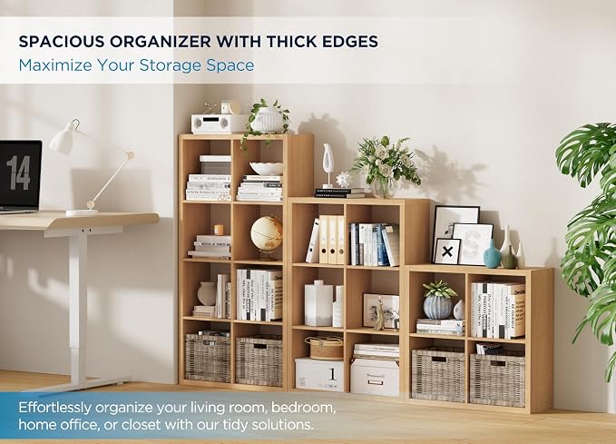 9-Cube Storage Organizer, Wooden Cube Shelf Bookcase - Image 3