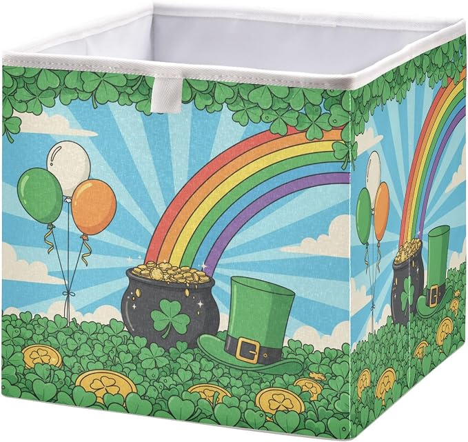 St Patrick's Day Shamrock Field Leprechaun Hat Coins Closet Organizers Storage by Unknown