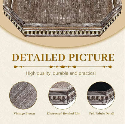 MAONAME Wood Serving Tray, Farmhouse Wooden Tray - Image 3
