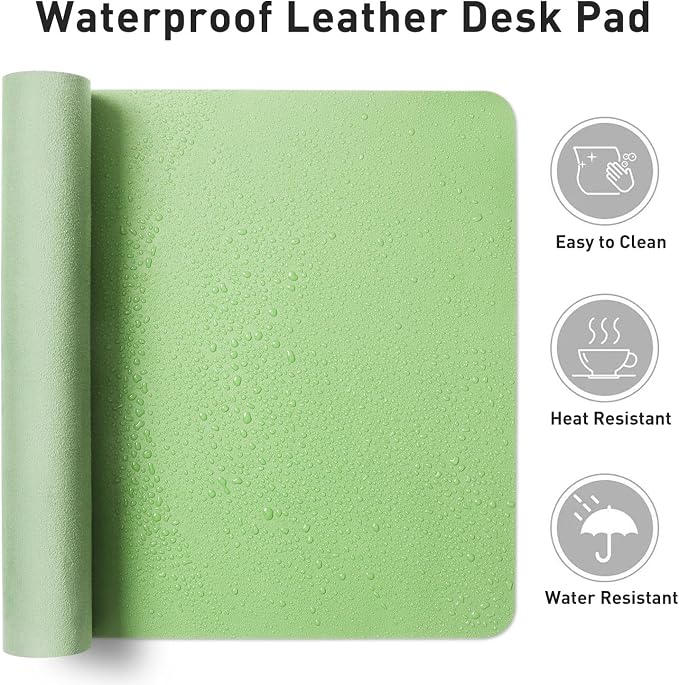 Aothia Leather Desk Pad Protector, Mouse Pad, Office Desk Mat, Non-Slip PU - Image 6