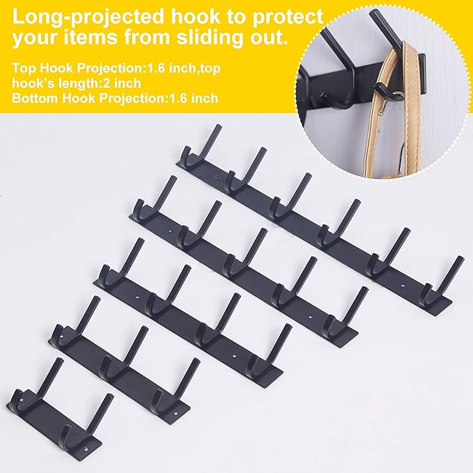 WEBI Coat Rack Wall Mounted, 3 Coat Hooks - Image 7