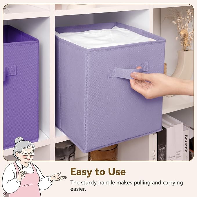 GRANNY SAYS Cube Storage Bins, 11 Inch Cube Storage Organizer, Fabric Storage - Image 7