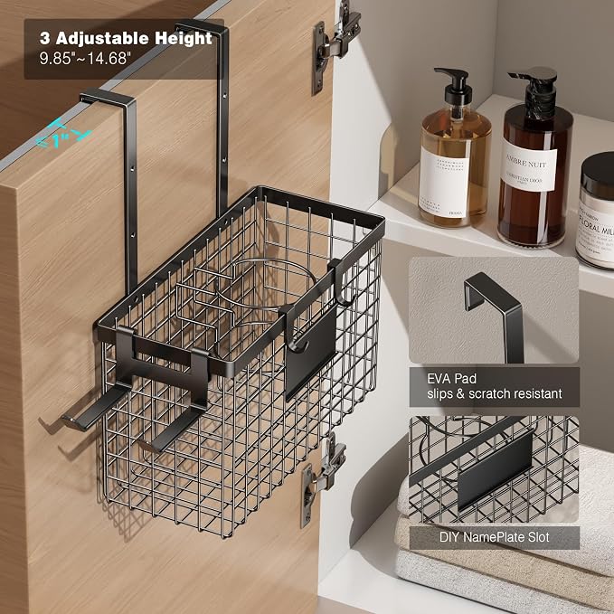 Voldra Hair Dryer Holder Cabinet Door, Adhesive Hair Tool Organizer Wall Mount - Image 6