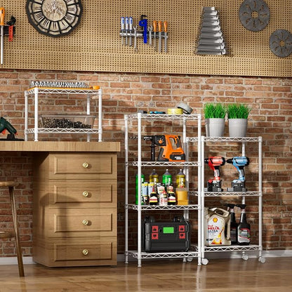 SINGAYE Small Wire 2 Shelves Pantry Metal Shelf Floor Organizer Under Desk | - Image 6