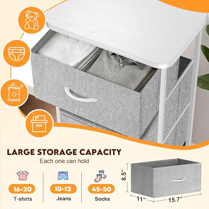 Curved Profile Dresser for Bedroom，5 Fabric Drawer Dresser - Image 6