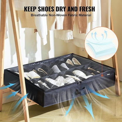 VEVOR Under Bed Shoe Storage Organizer, Total 32 Compartments, Underbed Shoes - Image 5