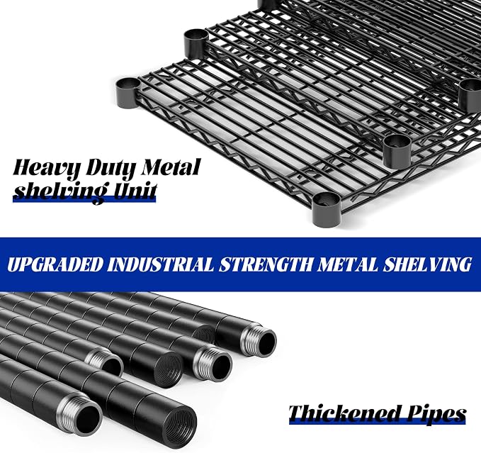 Storage Shelves, 5-Tier Adjustable Metal Industrial Utility Shelf Rack - Image 6
