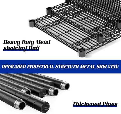 Storage Shelves, 5-Tier Adjustable Metal Industrial Utility Shelf Rack - Image 6