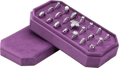 Velvet Ring Organizer Display Tray Jewelry Box Earring Holder Case - Image 3
