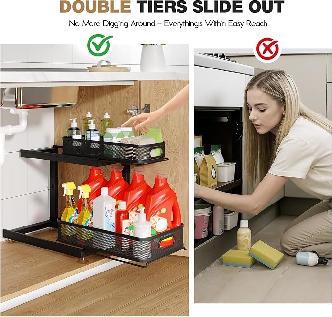 2-Pack Under Sink Storage Organizer - Image 4