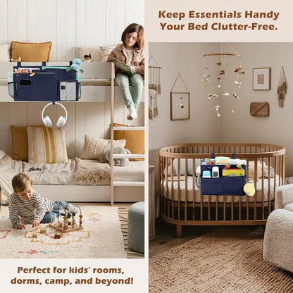 Surblue Bedside Caddy Bunk Bed Storage Organizer Hanging Pockets - Image 2