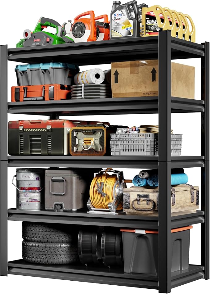 48" W Storage Shelves 2500LBS Garage Shelving Heavy Duty 5 Tier Adjustable by Unknown