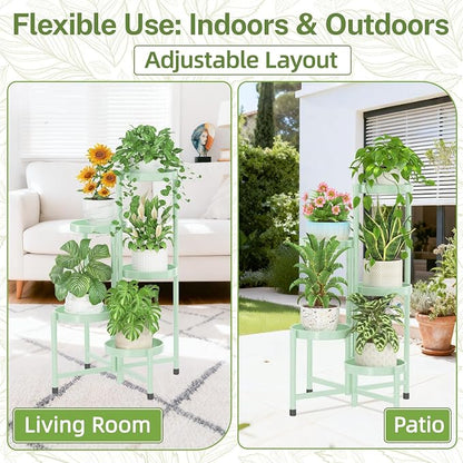 iDavosic.ly Plant Stand Indoor Outdoor, 5 Tier Corner Metal Flower Display - Image 6
