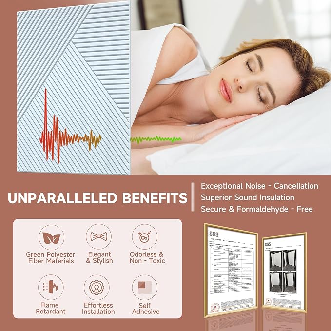 TO-TH Acoustic Wall Panels, 6 Pack Total Size 72 x 48 Inches, Self-Adhesive - Image 4