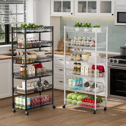 6 Shelves Storage Shelf Wire Closet Bathroom Organizers Metal Pantry Kitchen - Image 5