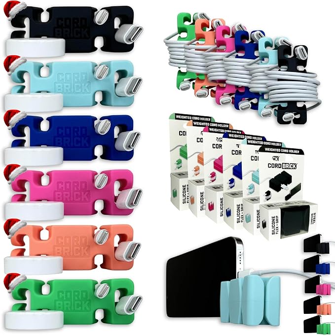 CordBrick Stocking Stuffers for Adults Cord Management Weighted Cord Holder by CordBrick