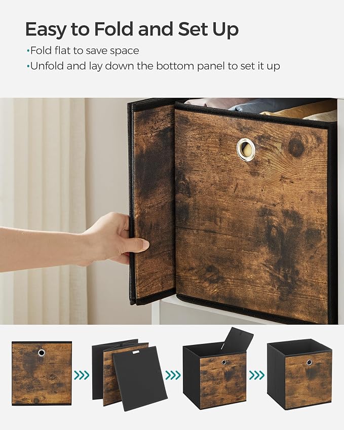 SONGMICS Storage Cubes, Foldable Fabric Storage Bins, 10.2x10.2x11 Inches - Image 7