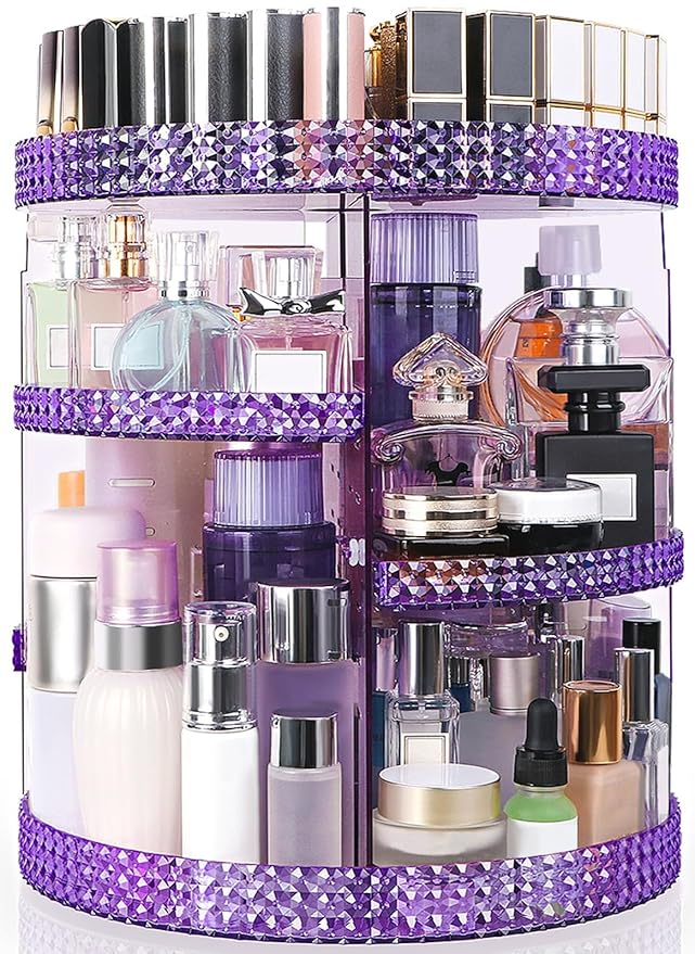 360 Degree Rotating Makeup Organizer, Extra Large Capacity Cosmetics Organizer by HEMTROY