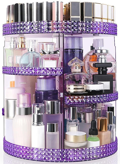 360 Degree Rotating Makeup Organizer, Extra Large Capacity Cosmetics Organizer by HEMTROY