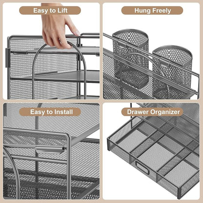 Marbrasse Desk Organizer and Accessories4-Tier Paper File Letter Tray - Image 3