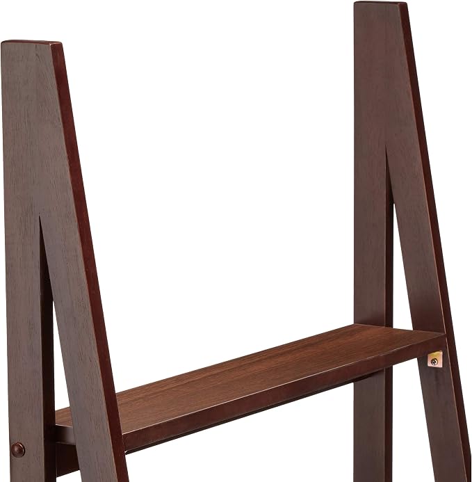 Amazon Basics Ladder Bookshelf Organizer, Solid Rubberwood Frame, Espresso - Image 5
