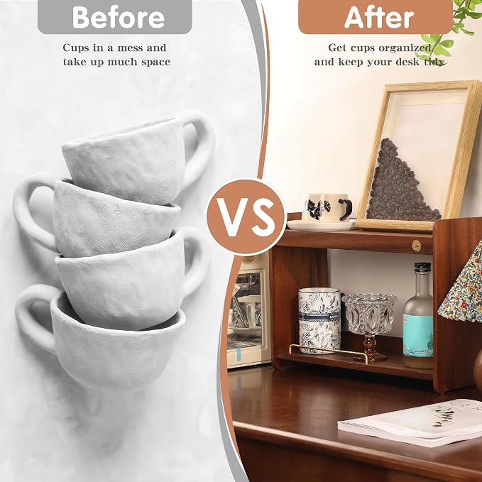 Coffee Mug Holder Wooden Cup Rack Mug Display Shelf Coffee Cup Holder - Image 5