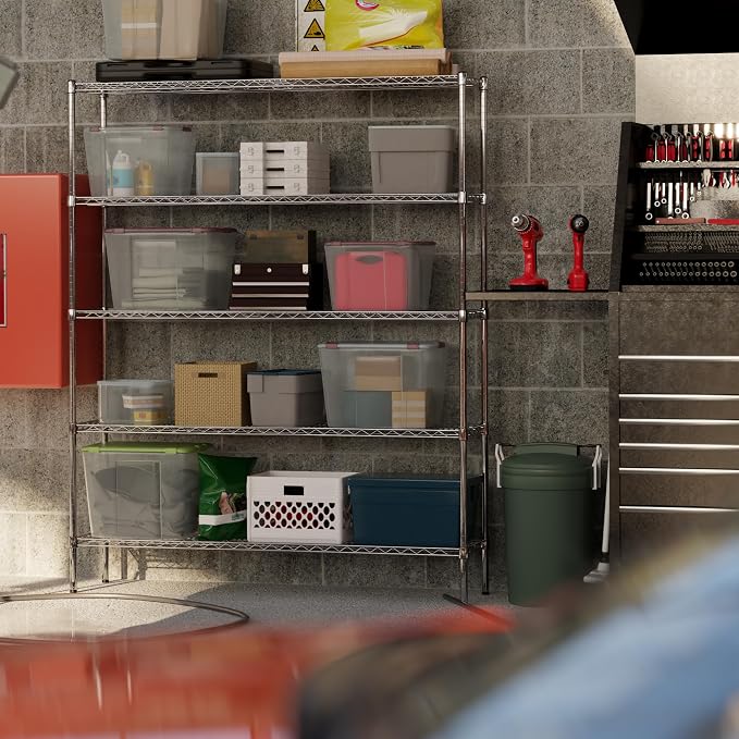 14" Deep x 60" Wide x 74" Height Wire Shelving Kit | 5-Tier | NSF Commercial - Image 2