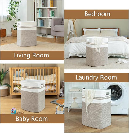 OIAHOMY Laundry Hamper-Laundry Basket, Tall Cotton Storage Basket - Image 6