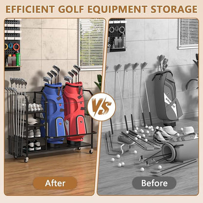 Golf Bag Storage, Big Capacity Golf Bag Organizer - Image 5