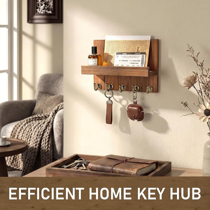 Rebee Vision Pine Wood Key Holder Wall Mount - Image 5
